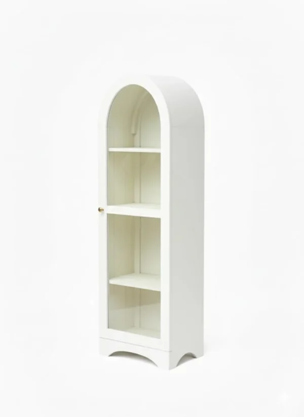 Kraft Bazaar Arched Crockery Cabinet | Glass Cabinet - Premium White - Image 6