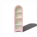 Arched Display Cabinet | Glass Door Cabinet - Rosset Pink & Off-White