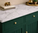 Madrid 3 Door Sideboard Cabinet | Sintered Stone Top Sideboard for Living Room | Finish- Acrylic Emerald Green - Image 4