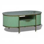 Monaco Coffee Table | Premium Sintered Stone Top Center Table for Living Room | HDMR Centre Table | Finish- Premium Acrylic Sage Green - Image 3