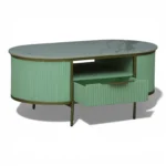 Monaco Coffee Table | Premium Sintered Stone Top Center Table for Living Room | HDMR Centre Table | Finish- Premium Acrylic Sage Green - Image 4