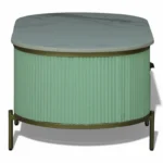 Monaco Coffee Table | Premium Sintered Stone Top Center Table for Living Room | HDMR Centre Table | Finish- Premium Acrylic Sage Green - Image 8