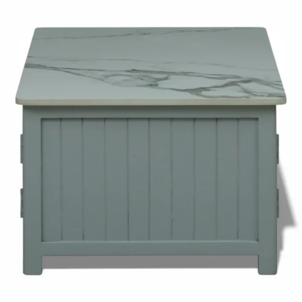 Madrid Centre Table | Premium Sintered Stone Center Table for Living Room | Wooden Coffee Table | Finish- Premium Acrylic Silver Grey - Image 9