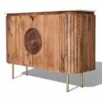 Mandala Sideboard Cabinet | Sintered Stone Top Sideboard for Living Room | Finish- Dark Teak Finish Lacquered - Image 10