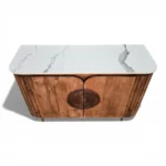 Mandala Sideboard Cabinet | Sintered Stone Top Sideboard for Living Room | Finish- Dark Teak Finish Lacquered - Image 7