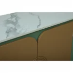 Mandala Sideboard Cabinet | Sintered Stone Top Sideboard for Living Room | Finish- Olive Green and Premium Acrylic Terracota Brown - Image 7