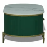 Monaco Center Table | Premium Sintered Stone Top Coffee Table for Living Room | HDMR Centre Table | Finish- Premium Acrylic Emerald Green - Image 5
