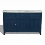 Madrid Sideboard Cabinet | Sintered Stone Top Sideboard for Living Room | Finish- Premium Acrylic Midnight Blue