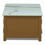 Madrid Center Table| Premium Sintered Stone Coffee Table for Living Room | Wooden Centre Table | Finish- Premium Acrylic Terracotta Brown - Image 3