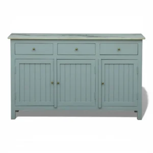 Madrid Sideboard Cabinet | Sintered Stone Top Sideboard for Living Room | Finish- Premium Acrylic Silver Grey