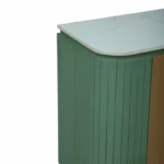 Mandala Sideboard Cabinet | Sintered Stone Top Sideboard for Living Room | Finish- Olive Green and Premium Acrylic Terracota Brown - Image 9