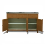 Madrid Sideboard Cabinet | Sintered Stone Top Sideboard for Living Room | Finish- Premium Acrylic Terracotta Brown - Image 4