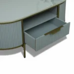 Monaco Coffee Table | Premium Sintered Stone Top Center Table for Living Room | HDMR Centre Table | Finish- Premium Acrylic Silver Grey - Image 7