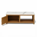 Madrid Center Table| Premium Sintered Stone Coffee Table for Living Room | Wooden Centre Table | Finish- Premium Acrylic Terracotta Brown - Image 4
