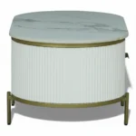 Monaco Coffee Table | Premium Sintered Stone Center Table for Living Room | HDMR Centre Table | Finish- Premium Acrylic White - Image 5