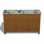Madrid Sideboard Cabinet | Sintered Stone Top Sideboard for Living Room | Finish- Premium Acrylic Terracotta Brown - Image 5