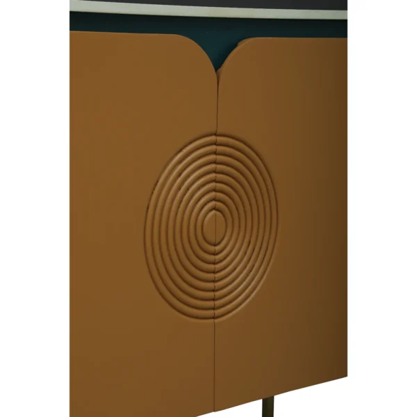 Mandala Sideboard Cabinet | Sintered Stone Top Sideboard for Living Room | Finish- Premium Acrylic Emerald Green and Terracotta Brown - Image 8