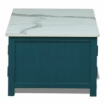 Madrid Center Table| Premium Sintered Stone Coffee Table for Living Room | Wooden Centre Table | Finish- Premium Acrylic Emerald Green - Image 7