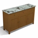 Madrid Sideboard Cabinet | Sintered Stone Top Sideboard for Living Room | Finish- Premium Acrylic Terracotta Brown - Image 6