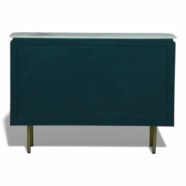 Mandala Sideboard Cabinet | Sintered Stone Top Sideboard for Living Room | Finish- Premium Acrylic Emerald Green and Terracotta Brown - Image 9