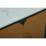 Mandala Sideboard Cabinet | Sintered Stone Top Sideboard for Living Room | Finish- Premium Acrylic Emerald Green and Terracotta Brown - Image 4