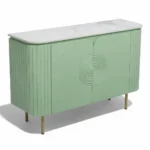Mandala Sideboard Cabinet | Sintered Stone Top Sideboard for Living Room | Finish- Premium Acrylic Sage Green - Image 5