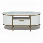 Monaco Coffee Table | Premium Sintered Stone Center Table for Living Room | HDMR Centre Table | Finish- Premium Acrylic White - Image 2