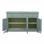 Madrid Sideboard Cabinet | Sintered Stone Top Sideboard for Living Room | Finish- Premium Acrylic Silver Grey - Image 5