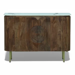Mandala Sideboard Cabinet | Sintered Stone Top Sideboard for Living Room | Finish- Scratch Resistant Lacquered Tubaq