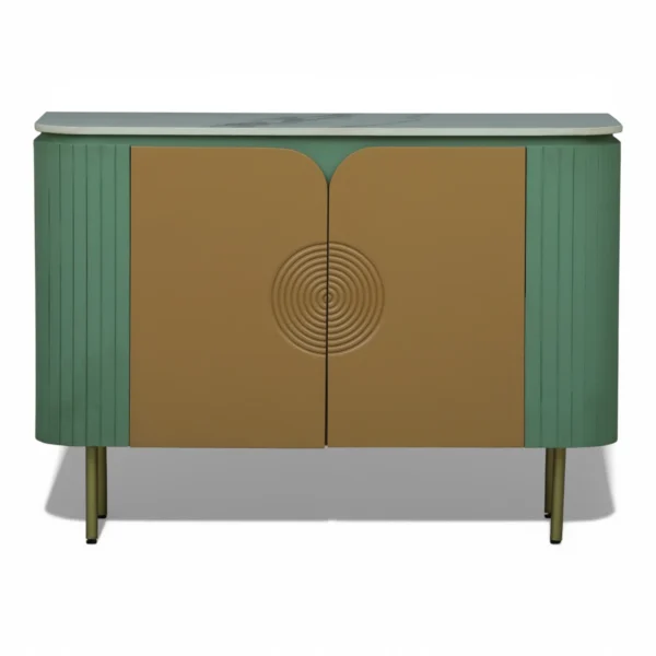 ippvhaoruq1ylbt1spra Mandala Sideboard Cabinet | Sintered Stone Top Sideboard for Living Room | Finish- Olive Green and Premium Acrylic Terracota Brown - Image 1