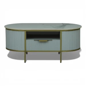 Monaco Coffee Table | Premium Sintered Stone Top Center Table for Living Room | HDMR Centre Table | Finish- Premium Acrylic Silver Grey