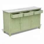 Madrid Sideboard Cabinet | Sintered Stone Top Sideboard for Living Room | Finish- Premium Acrylic Sage Green - Image 5