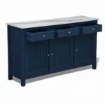 Madrid Sideboard Cabinet | Sintered Stone Top Sideboard for Living Room | Finish- Premium Acrylic Midnight Blue - Image 6