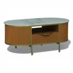 Monaco Centre Table | Premium Sintered Stone Center Top Table for Living Room | HDMR Coffee Table | Finish- Premium Acrylic Terracotta Brown - Image 8