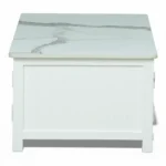 Madrid Coffee Table | Premium Sintered Stone Center Table for Living Room | Wooden Centre Table | Finish- Premium Acrylic White - Image 2