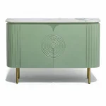 Mandala Sideboard Cabinet | Sintered Stone Top Sideboard for Living Room | Finish- Premium Acrylic Sage Green