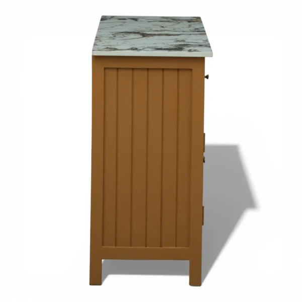 Madrid Sideboard Cabinet | Sintered Stone Top Sideboard for Living Room | Finish- Premium Acrylic Terracotta Brown - Image 9