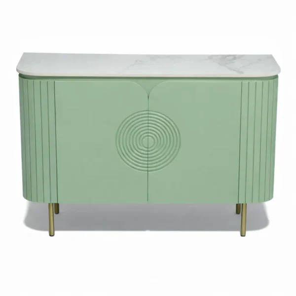 Mandala Sideboard Cabinet | Sintered Stone Top Sideboard for Living Room | Finish- Premium Acrylic Sage Green - Image 6