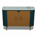 Mandala Sideboard Cabinet | Sintered Stone Top Sideboard for Living Room | Finish- Premium Acrylic Emerald Green and Terracotta Brown - Image 10