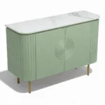 Mandala Sideboard Cabinet | Sintered Stone Top Sideboard for Living Room | Finish- Premium Acrylic Sage Green - Image 7