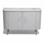 Mandala Sideboard Cabinet | Sintered Stone Top Sideboard for Living Room | Finish- Premium Acrylic Silver Grey - Image 7