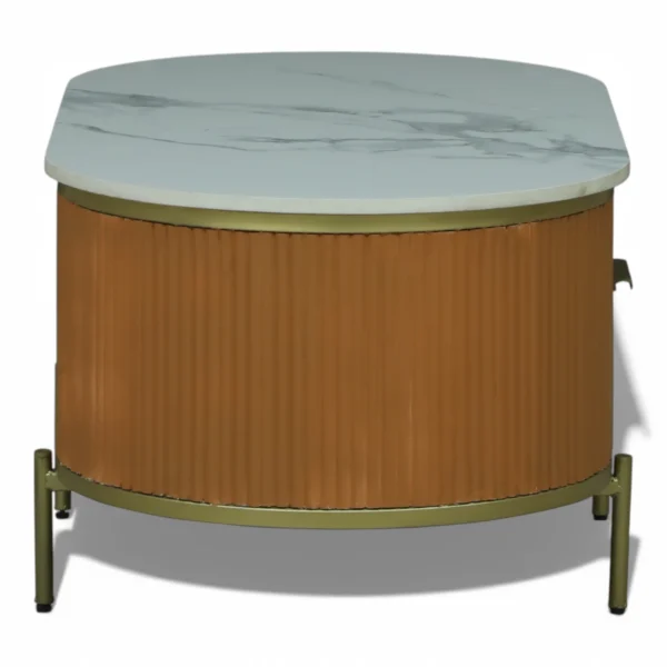 Monaco Centre Table | Premium Sintered Stone Center Top Table for Living Room | HDMR Coffee Table | Finish- Premium Acrylic Terracotta Brown - Image 5