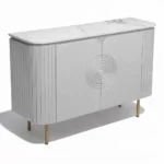 Mandala Sideboard Cabinet | Sintered Stone Top Sideboard for Living Room | Finish- Premium Acrylic Silver Grey - Image 8