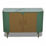 Mandala Sideboard Cabinet | Sintered Stone Top Sideboard for Living Room | Finish- Olive Green and Premium Acrylic Terracota Brown - Image 5