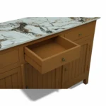 Madrid Sideboard Cabinet | Sintered Stone Top Sideboard for Living Room | Finish- Premium Acrylic Terracotta Brown - Image 12