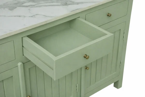 Madrid Sideboard Cabinet | Sintered Stone Top Sideboard for Living Room | Finish- Premium Acrylic Sage Green - Image 8