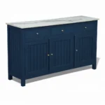 Madrid Sideboard Cabinet | Sintered Stone Top Sideboard for Living Room | Finish- Premium Acrylic Midnight Blue - Image 7