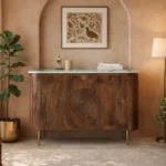 Mandala Sideboard Cabinet | Sintered Stone Top Sideboard for Living Room | Finish- Scratch Resistant Lacquered Tubaq - Image 2