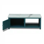 Madrid Center Table| Premium Sintered Stone Coffee Table for Living Room | Wooden Centre Table | Finish- Premium Acrylic Emerald Green - Image 12