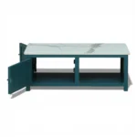Madrid Center Table| Premium Sintered Stone Coffee Table for Living Room | Wooden Centre Table | Finish- Premium Acrylic Emerald Green - Image 13